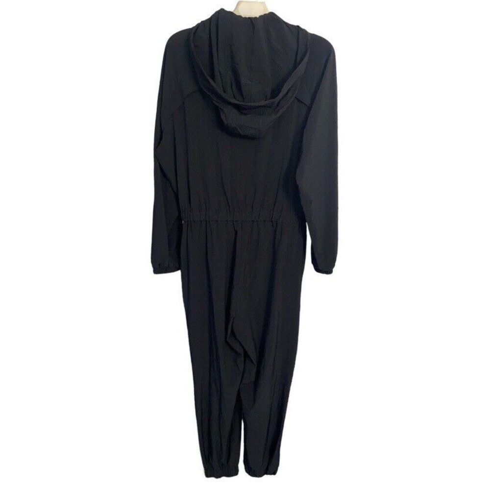 Athleta Dipsea Jumpsuit Womens Black Hooded Athletic Size 8 Gorpcore Outdoor - Picture 2 of 12